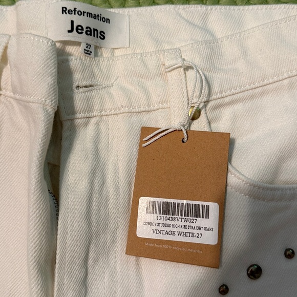 Reformation Cream High-Rise Jeans sz 27 - Picture 1 of 5